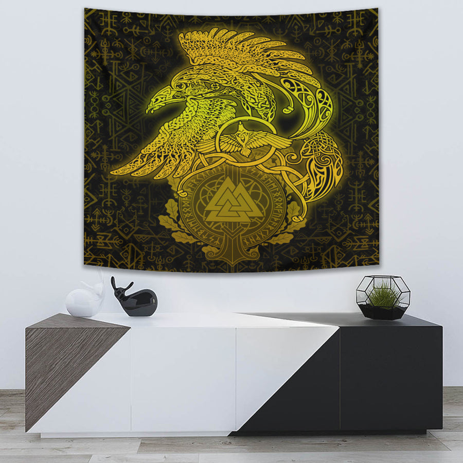 Ligerking Tapestry -Raven Celtic Special Yellow Viking Homeset Tapestry A95