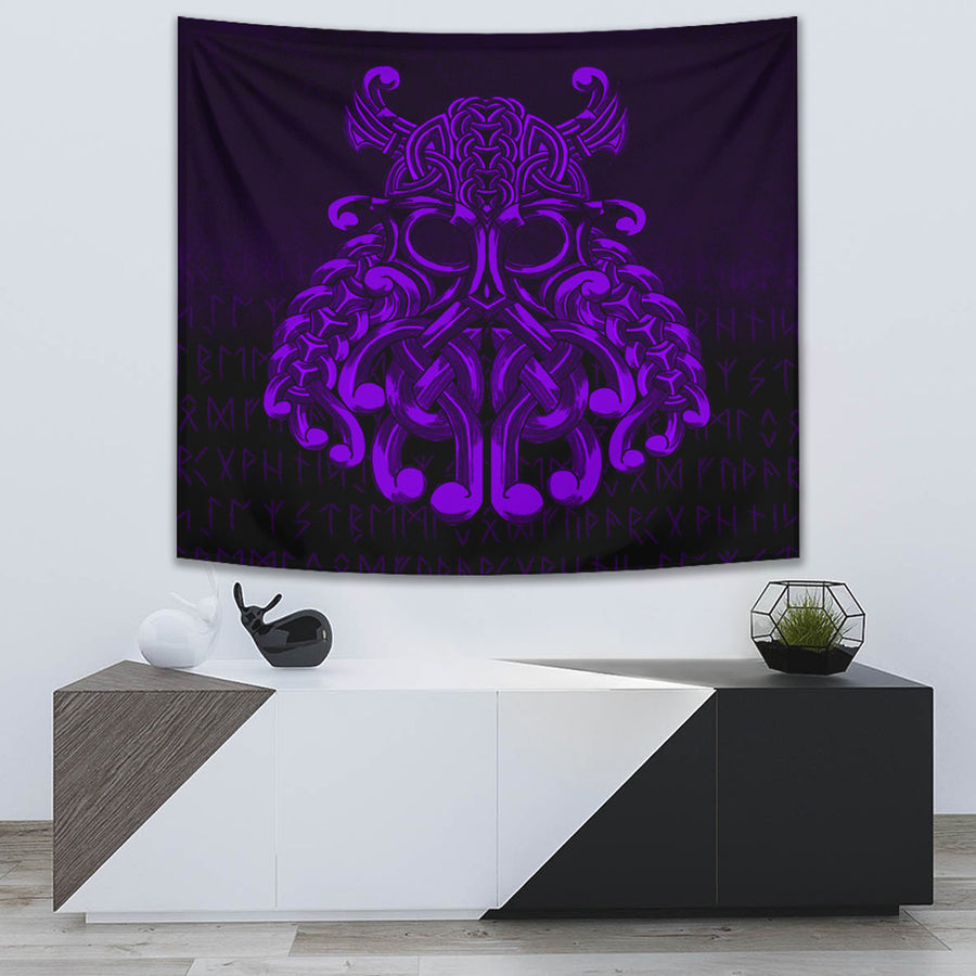 Ligerking Tapestry - Vikings Odin Valhalla - Purple Version Tapestry A7
