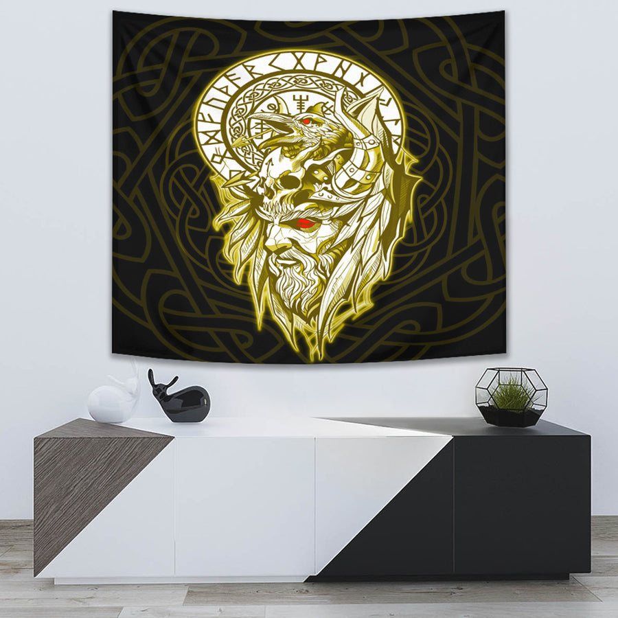 Ligerking Tapestry - Viking Odin Set Gold Tapestry A95