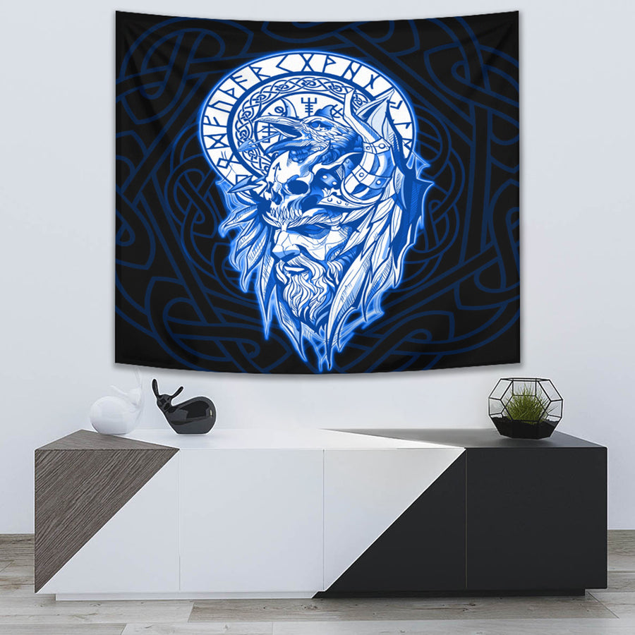 Ligerking Tapestry -Viking Odin Set Blue Tapestry A95