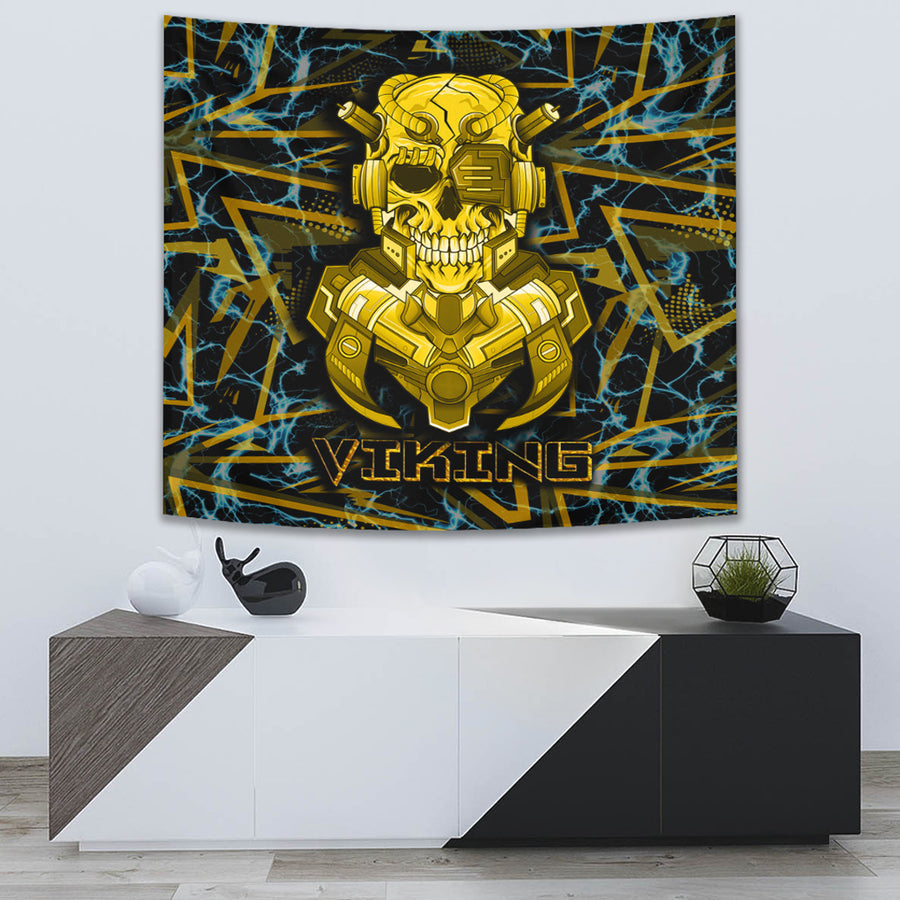 Ligerking Tapestry - Viking 3D Warrior Robo Gold Pattern Tapestry A35