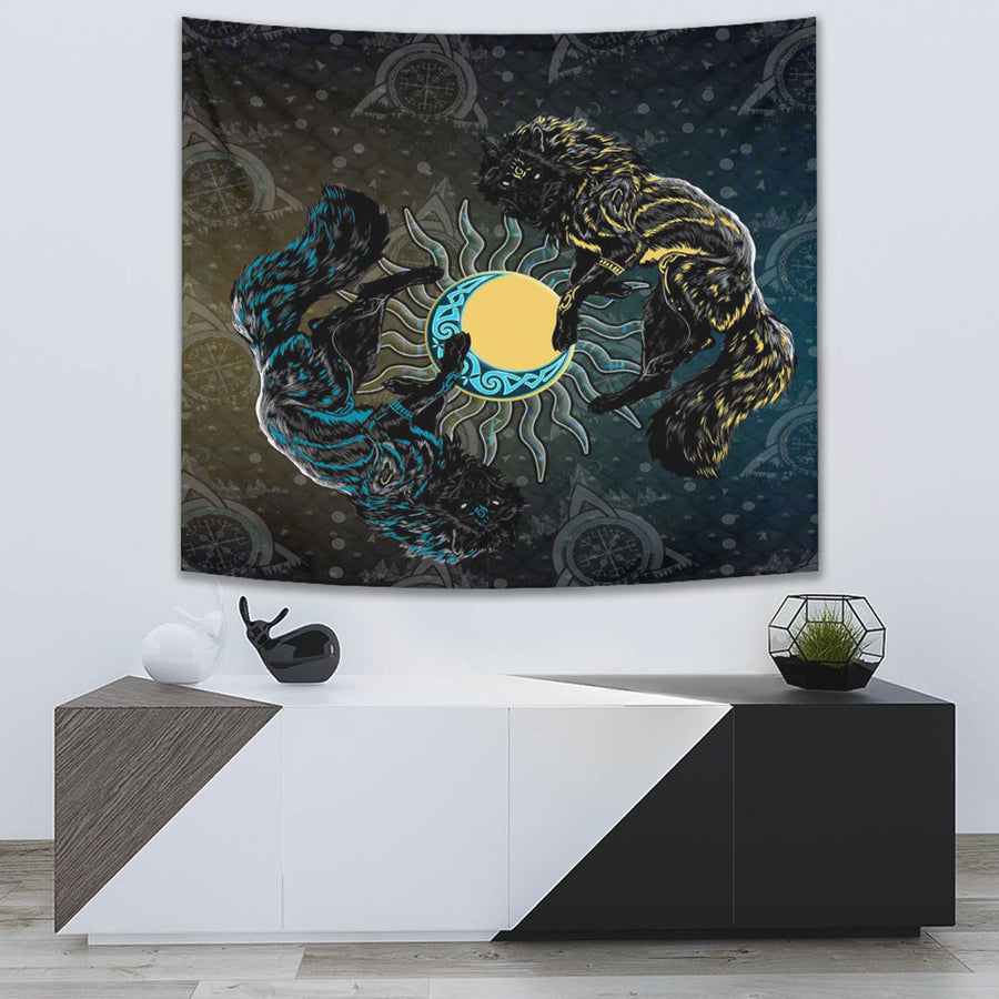 Ligerking Tapestry -Skoll and Hati Gradiant Style Tapestry A94