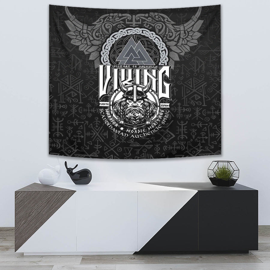 Ligerking Tapestry - Viking Warrior Valknut Tapestry A94