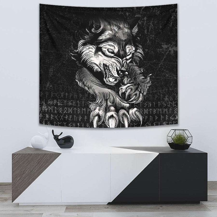 Ligerking Tapestry - Fenrir Wolf Lead Tapestry A35