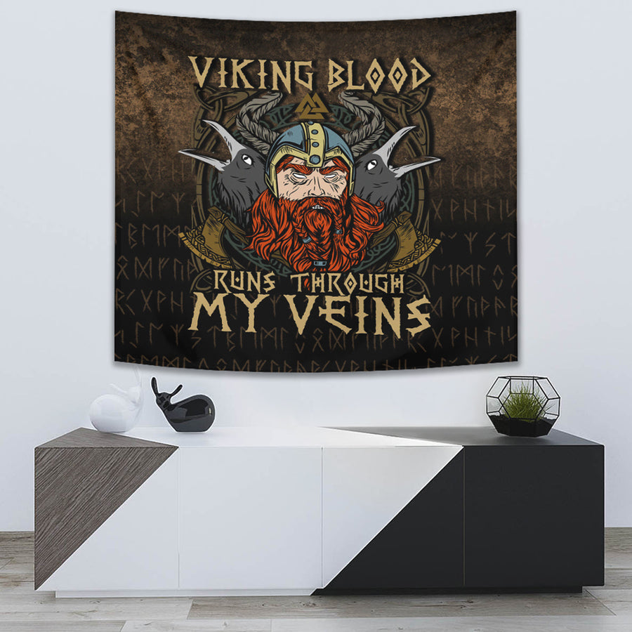 Ligerking Tapestry - Viking Blood Run Through My Veins Tapestry A7