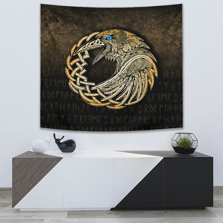 Ligerking Tapestry - Vikings Raven - Gold Version Tapestry A7