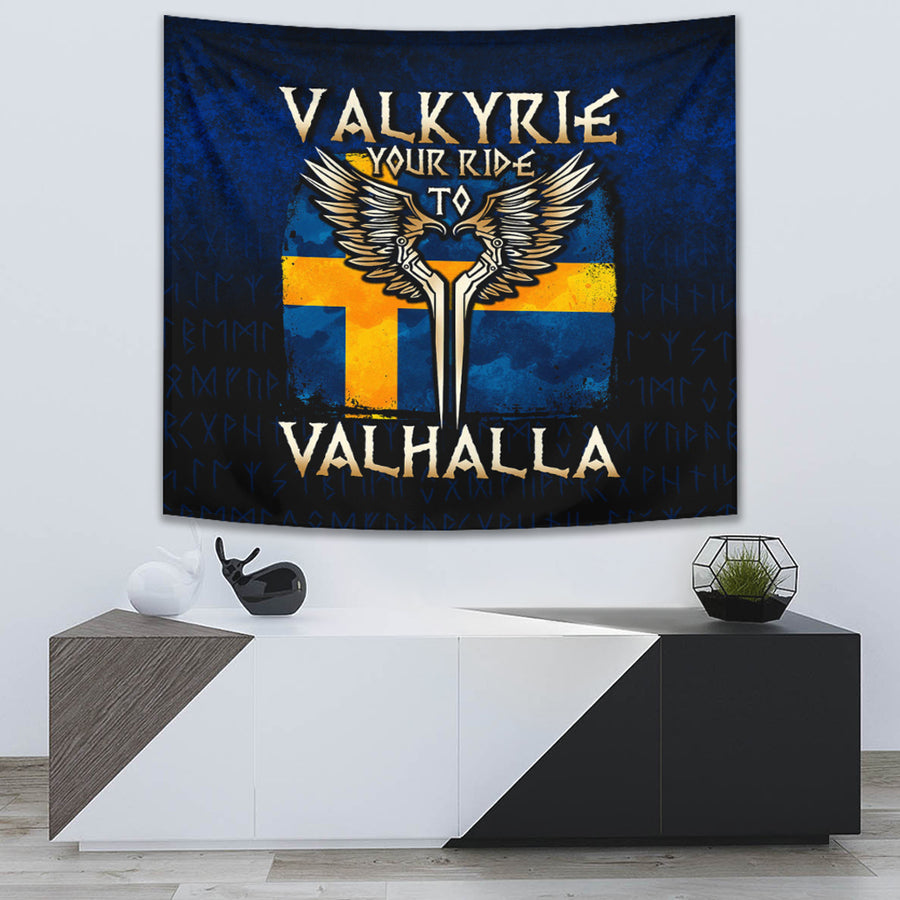 Ligerking Tapestry - Valkyrie Your Ride to Valhalla Sweden Tapestry A7