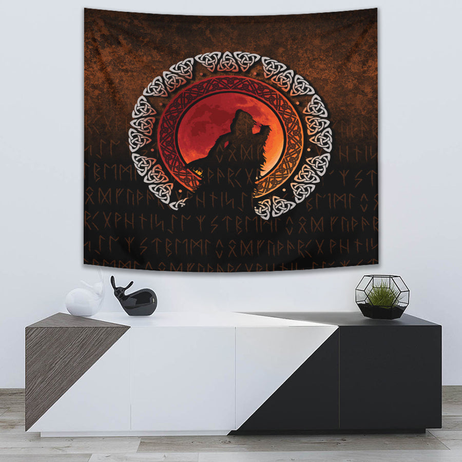 Ligerking Tapestry - Fenrir Norse Wolf Son of Loki Tapestry A7