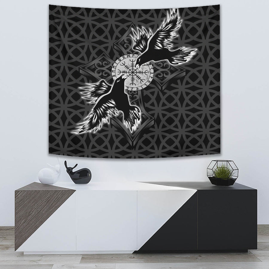 Ligerking Tapestry -Viking Raven Cross Tapestry A95