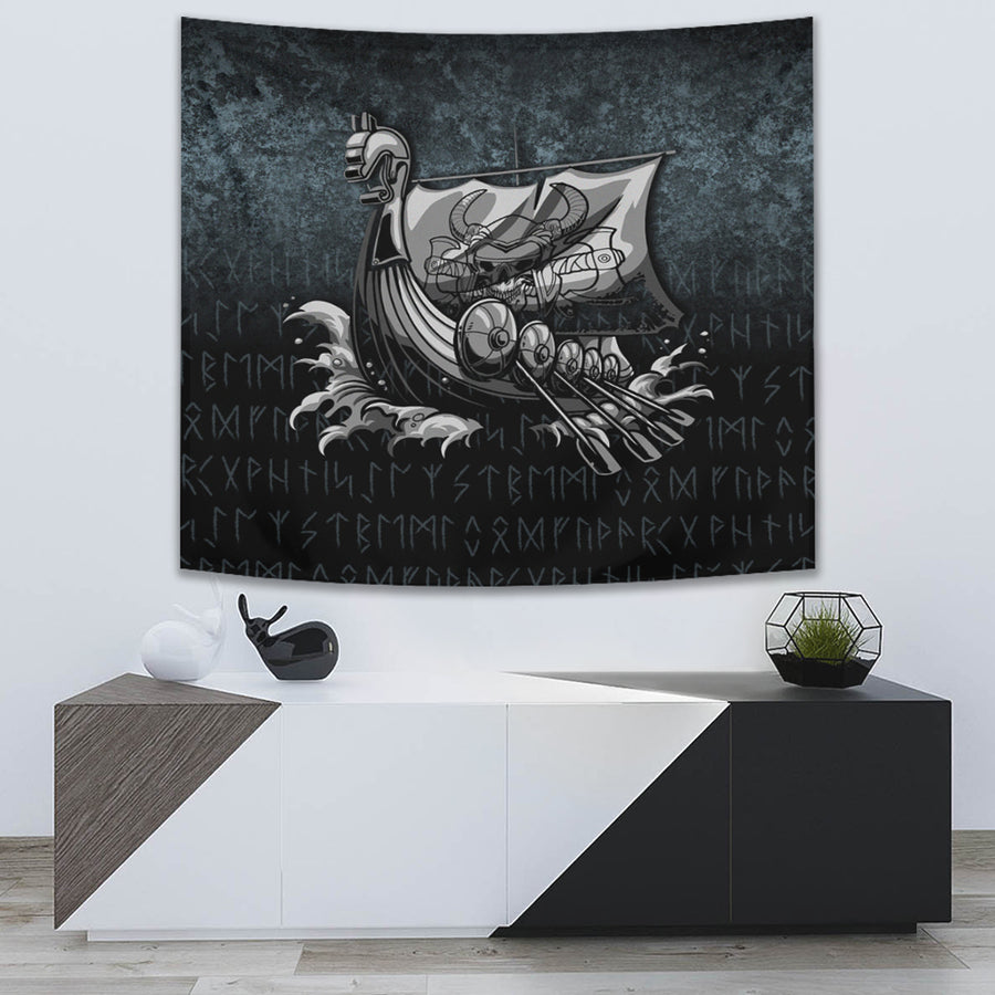 Ligerking Tapestry - Victory or Valhalla Drakkar Tapestry A7