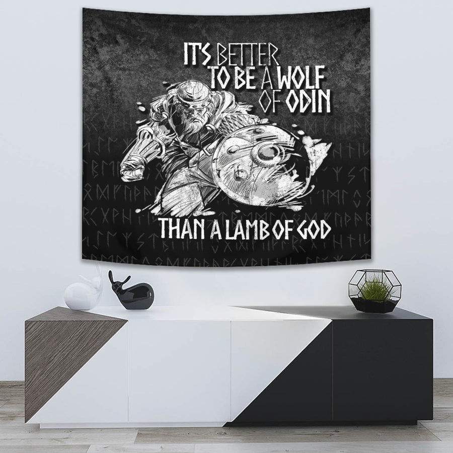 Ligerking Tapestry - Viking-Valhalla-Odin-It'S-Better-To-Be-A-Wolf Tapestry A7
