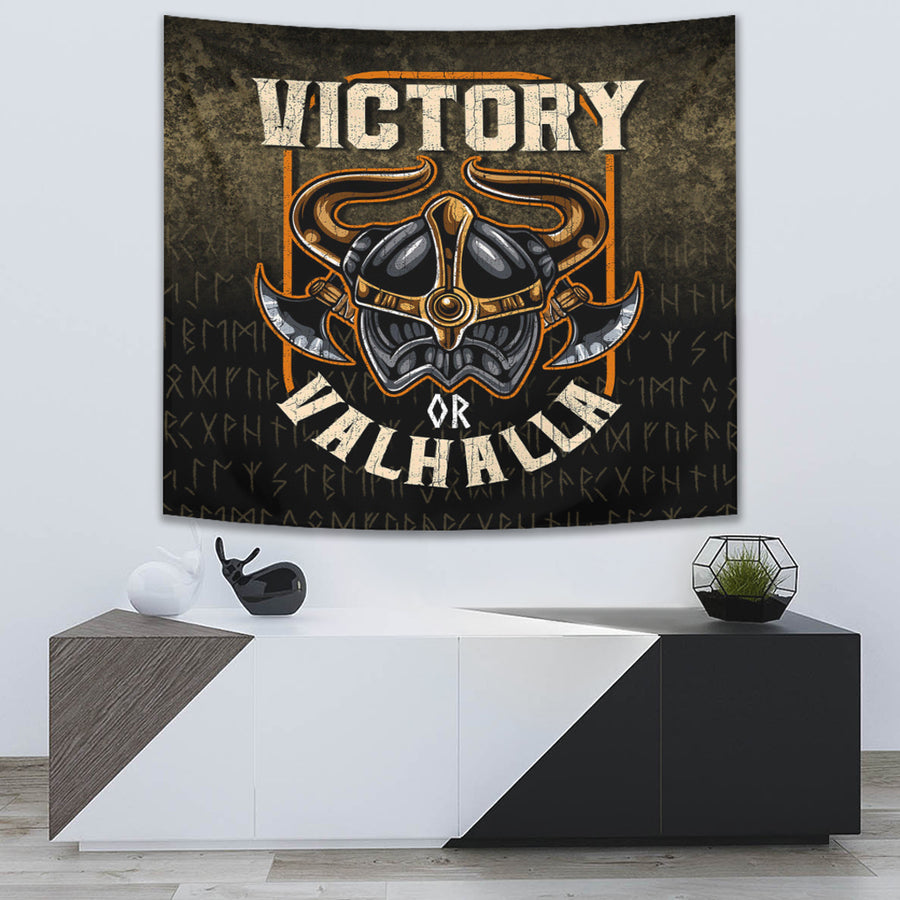 Ligerking Tapestry - Viking-Mythology-Victory-Or-Valhalla-Norse Tapestry A7