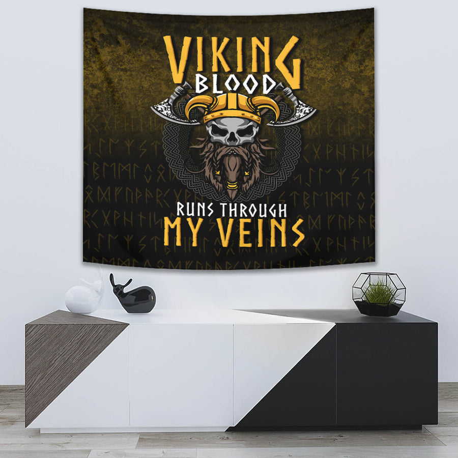 Ligerking Tapestry - Viking Blood Run Through My Veins Tapestry A7