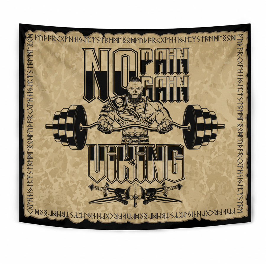 Ligerking Tapestry - Viking No Pain No Gain Warrior A31