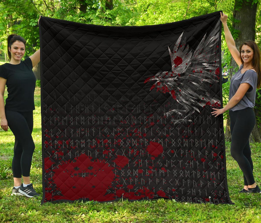 Ligerking Premium Quilt - The Raven Of Odin Rune Blood A27