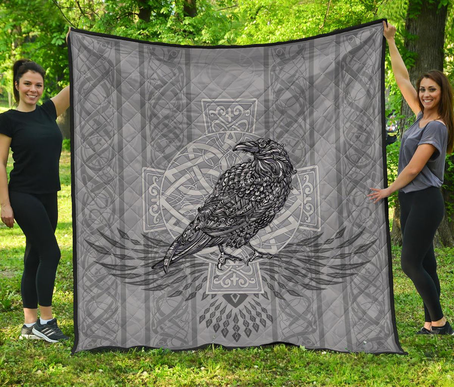 Ligerking Premium Quilt - Odin's Celtic Raven - Scandinavian Tattoo A27