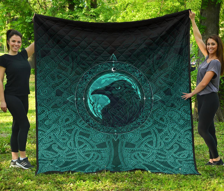 Ligerking Premium Quilt, Ethnic Odin Raven Cyan A31