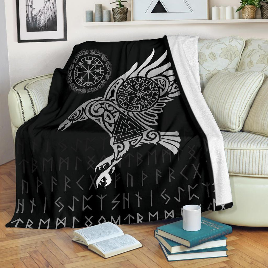 Ligerking Premium Blanket The Raven of Odin Tattoo A7