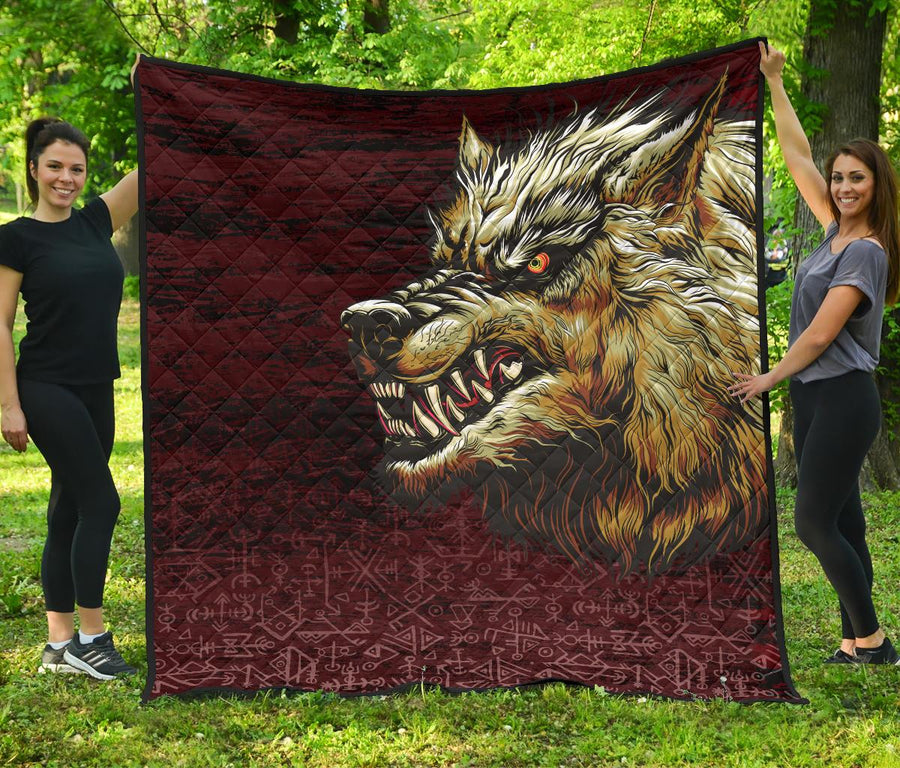 Ligerking Premium Quilt - Fenrir On The Blood Moon Background A27