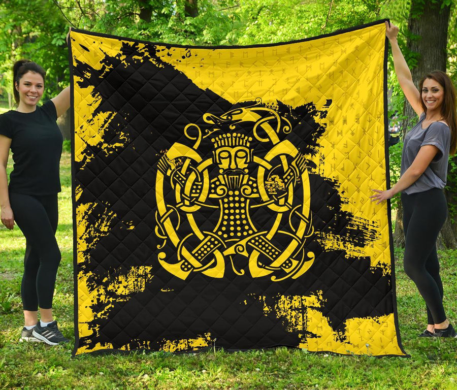 Ligerking Premium Quilt, Loki Bound Triskele Rune Gold A31
