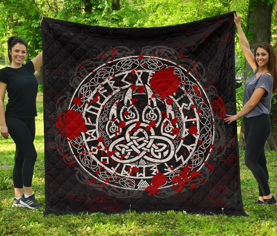 Ligerking Premium Quilt - Viking Bear Claws Blood Tattoo A27