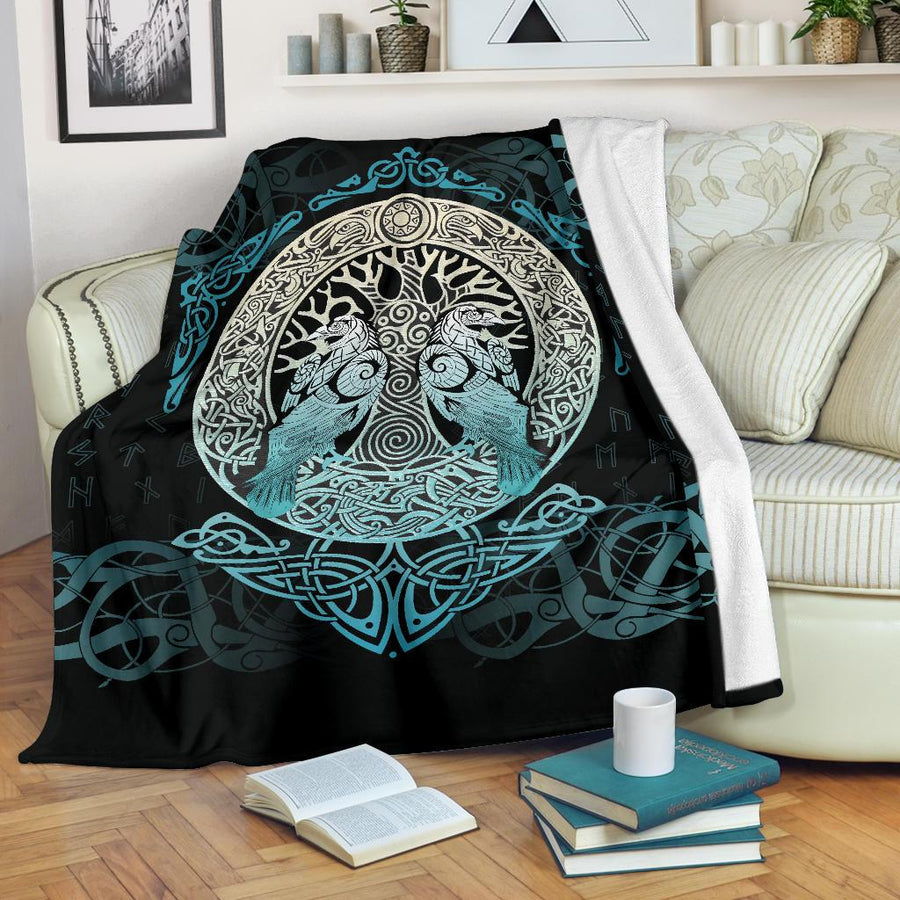 Ligerking Premium Blanket Yggdrasil and Ravens A7