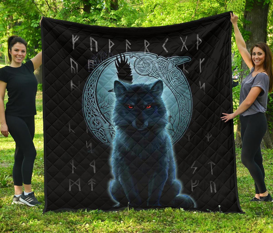 Ligerking Premium Quilt, Fenrir Viking Wolf And Moon A31