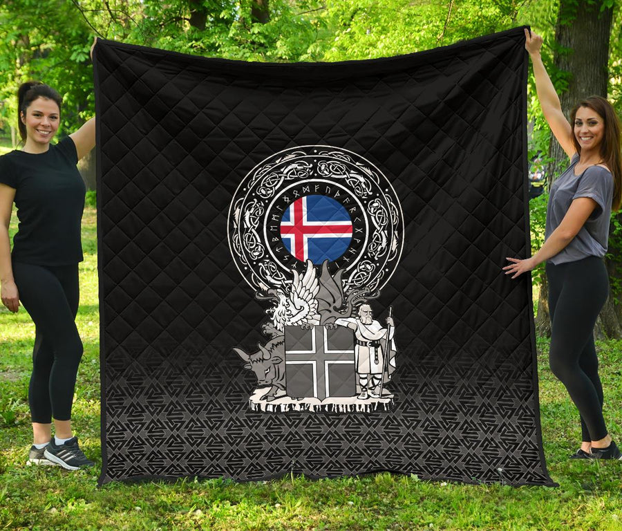 Viking Premium Quilt - Iceland Coat Of Arms A31