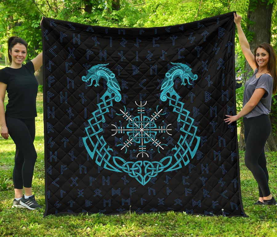Ligerking Premium Quilt, Aegishjalmur Helm Of Awe Blue Edition A27