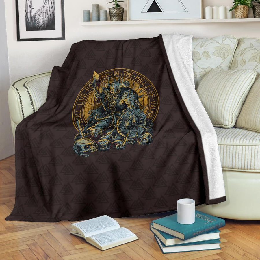 Ligerking Premium Blanket Warrior Viking Shield Skull A15
