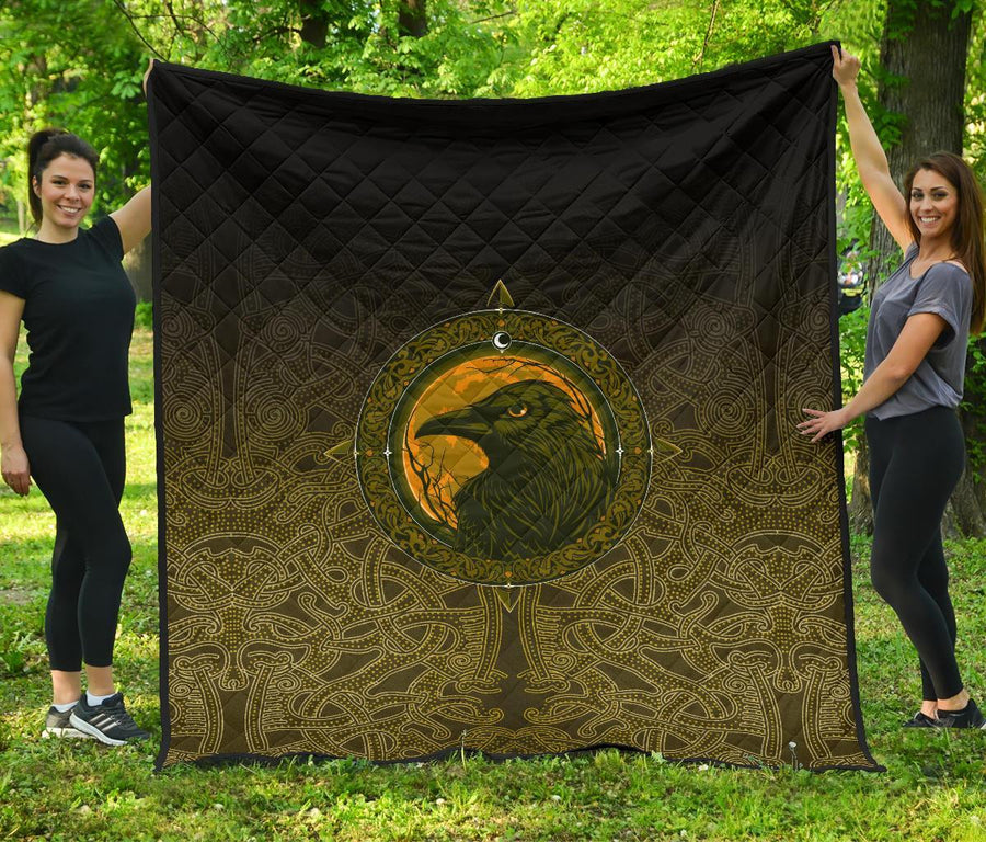 Ligerking Premium Quilt, Ethnic Odin Raven Gold A31