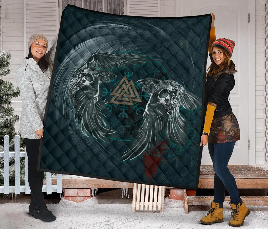 Ligerking Quilt Ravens Skull Tattoo A79