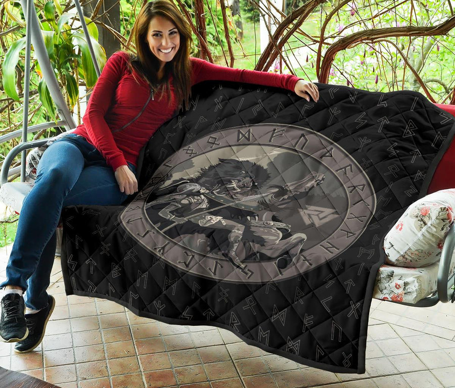 Ligerking Ragnarok Battle God Odin Wolf Fenrir Premium Quilt A7
