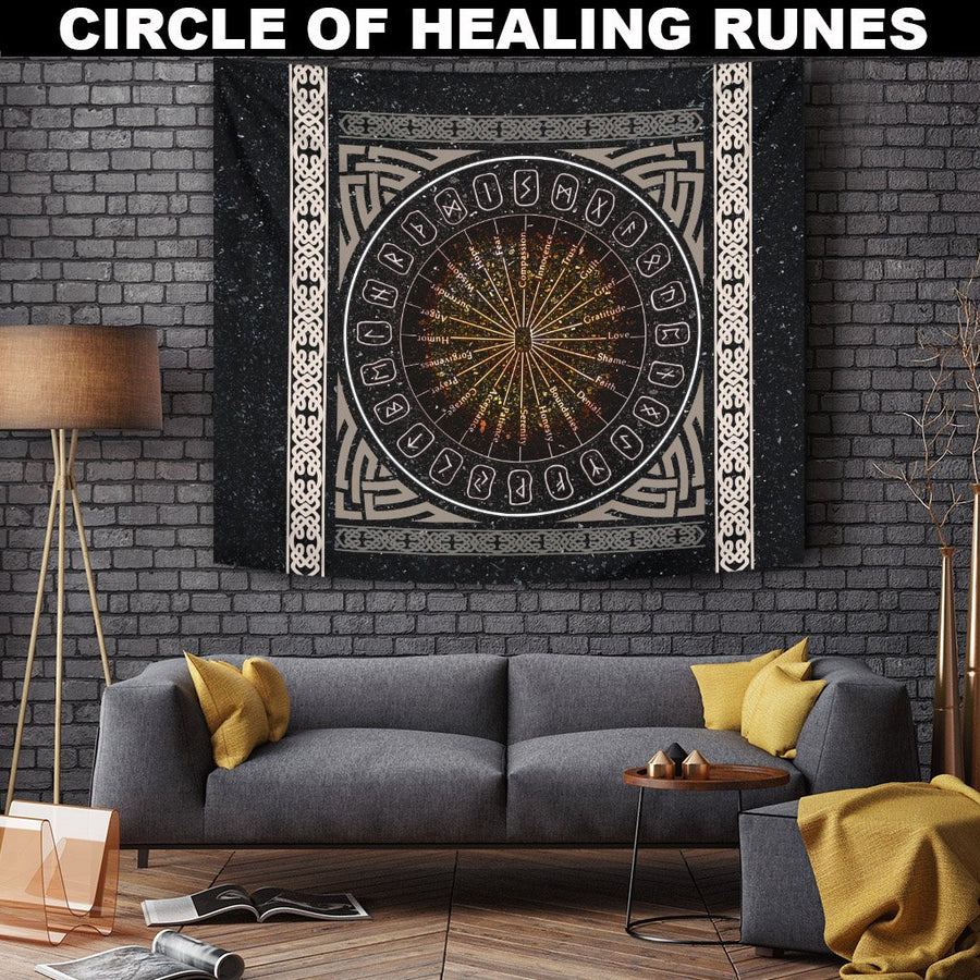 Ligerking Tapestry - A Circle Of Healing Runes A7