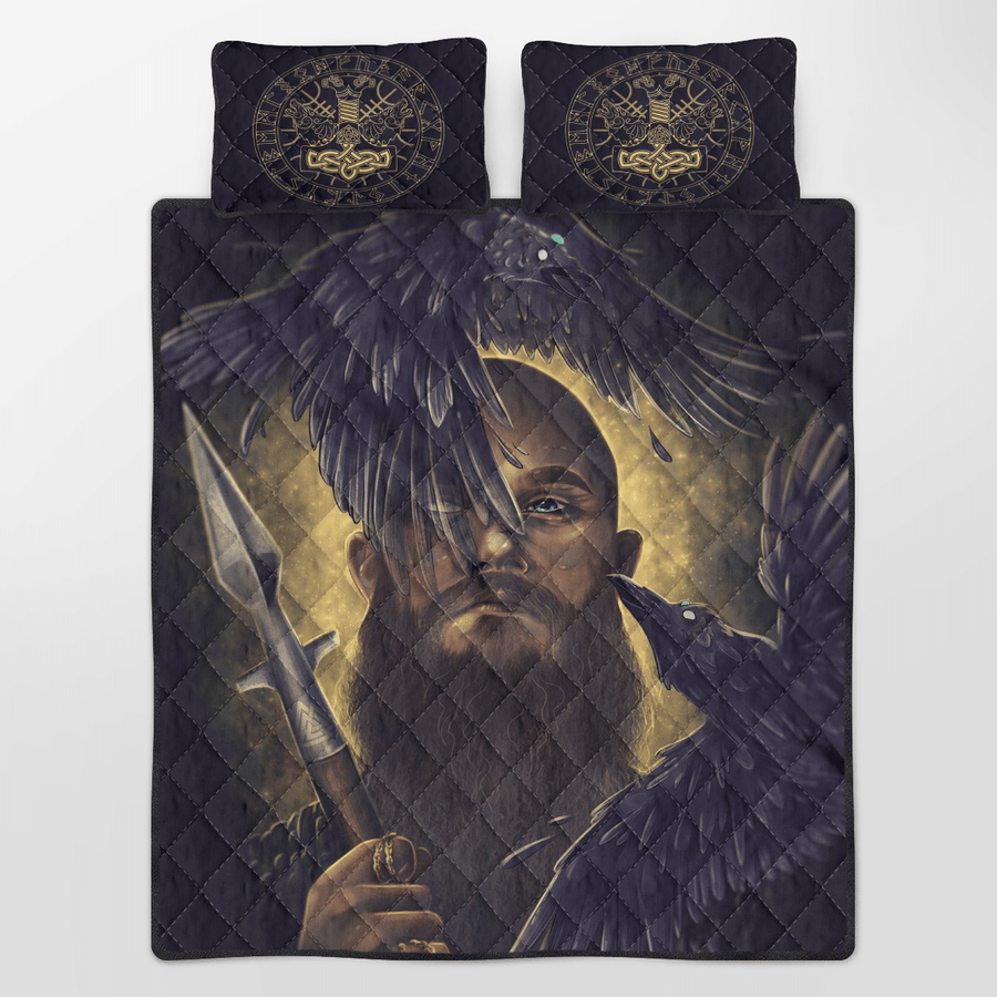 Ligerking Quilt Bed Set - VIKING QUILT BEDDING SET - RAVEN & SPEAR