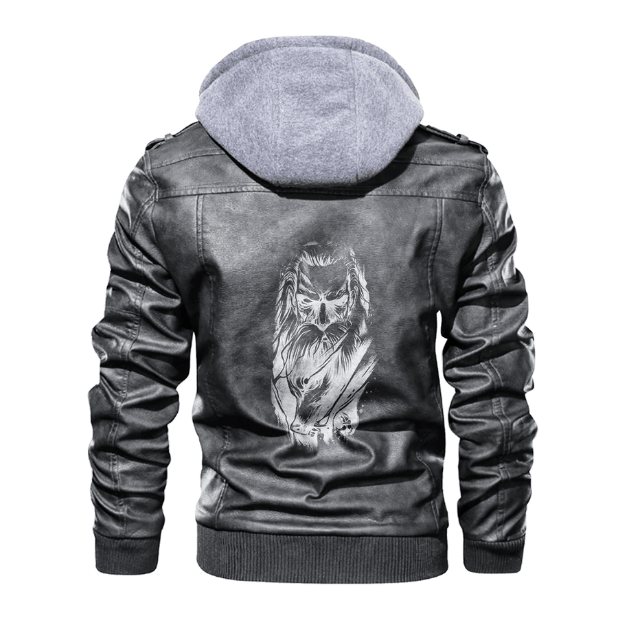 Ligerking - Viking Odin and Fenrir Leather Jacket A35
