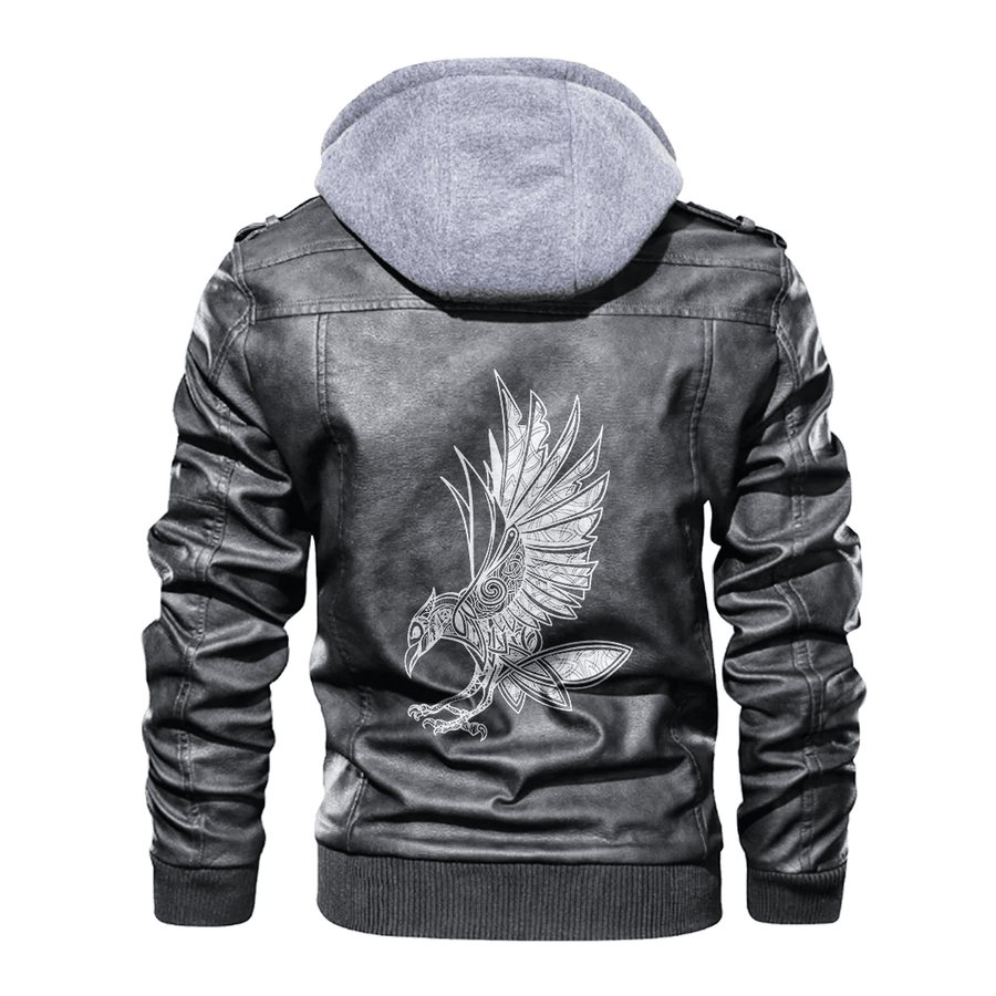 Ligerking - Viking Raven Celtic Leather Jacket A35