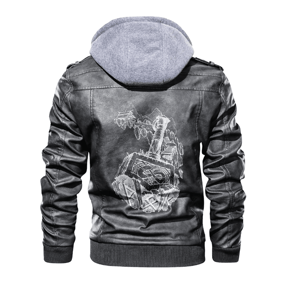 Ligerking - Viking Mjolnir Leather Jacket A35