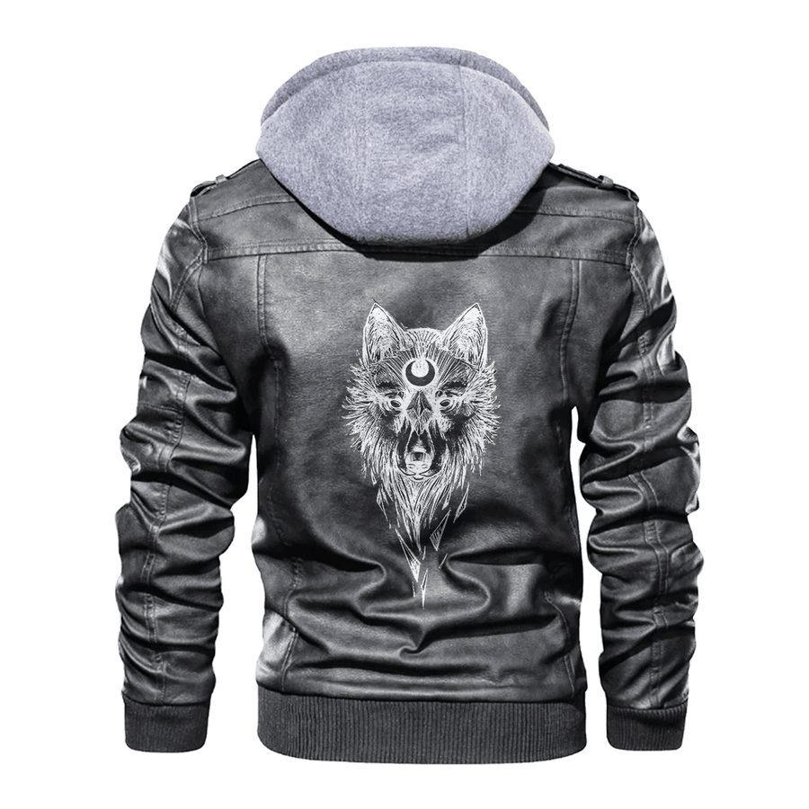Ligerking - Viking Hati Wolf Leather Jacket A35