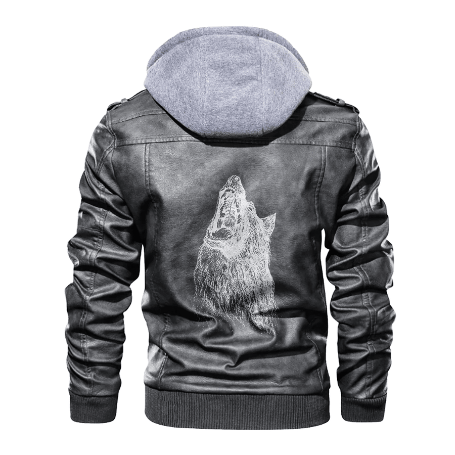 Ligerking - Viking Fenrir Howling Leather Jacket A35