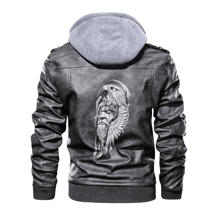 Ligerking - Viking Odin Wing Leather Jacket A35