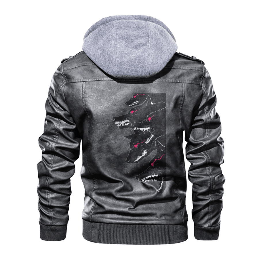 Ligerking - Viking Wolf Red Eyes Leather Jacket A35