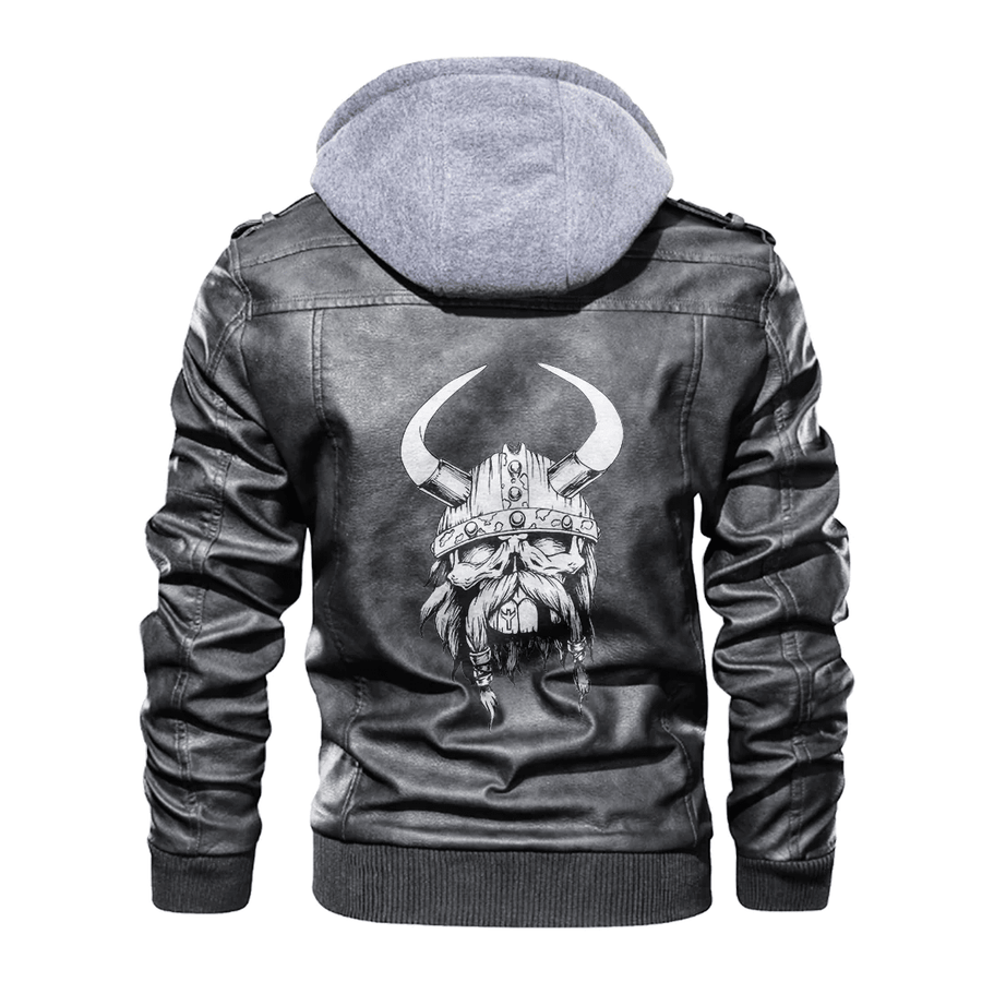 Ligerking - Viking Skull Warrior Leather Jacket A35