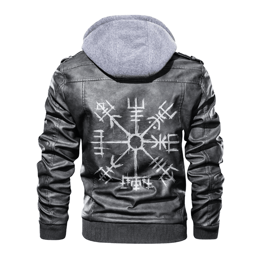 Ligerking - Viking Vegvisir Leather Jacket A35