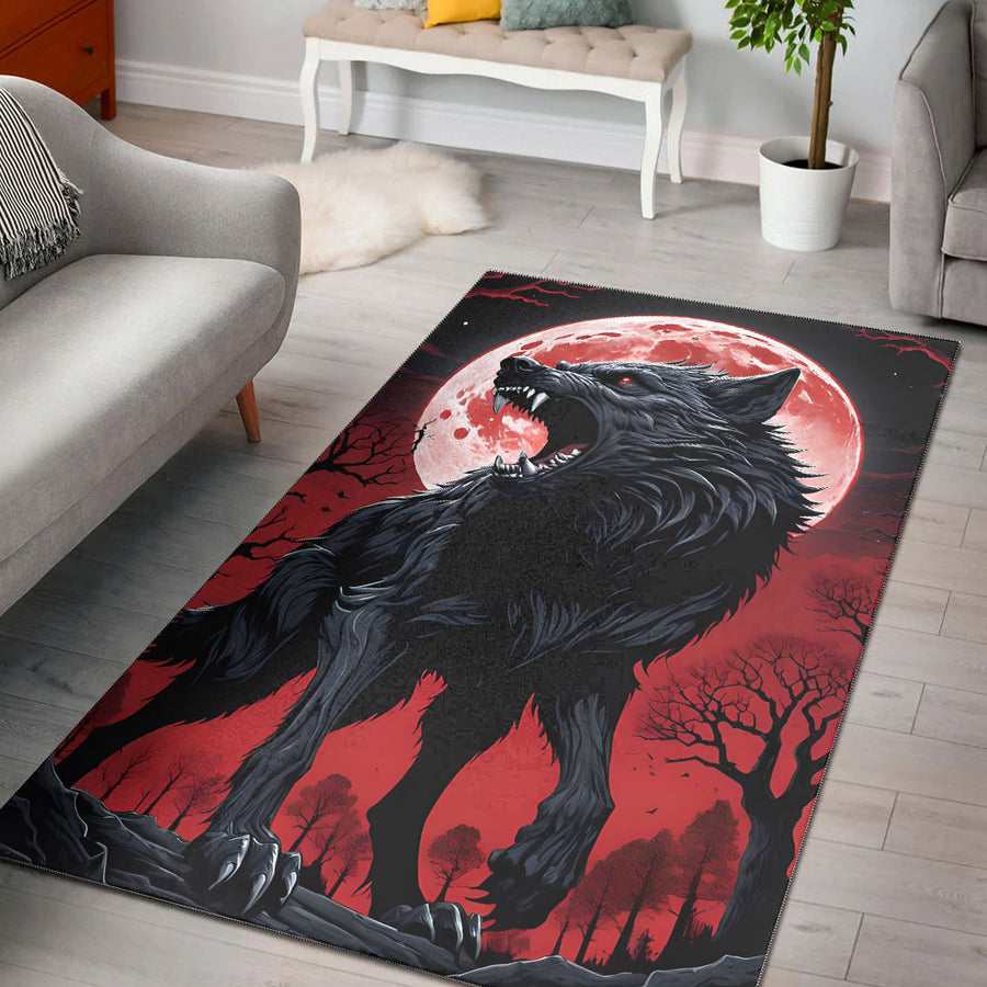 Ligerking Home Decor - Fenrir and Blood Moon Area Rug A35