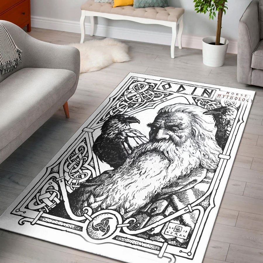 Ligerking Home Decor - Odin Vintage Black and White (1) Area Rug A35