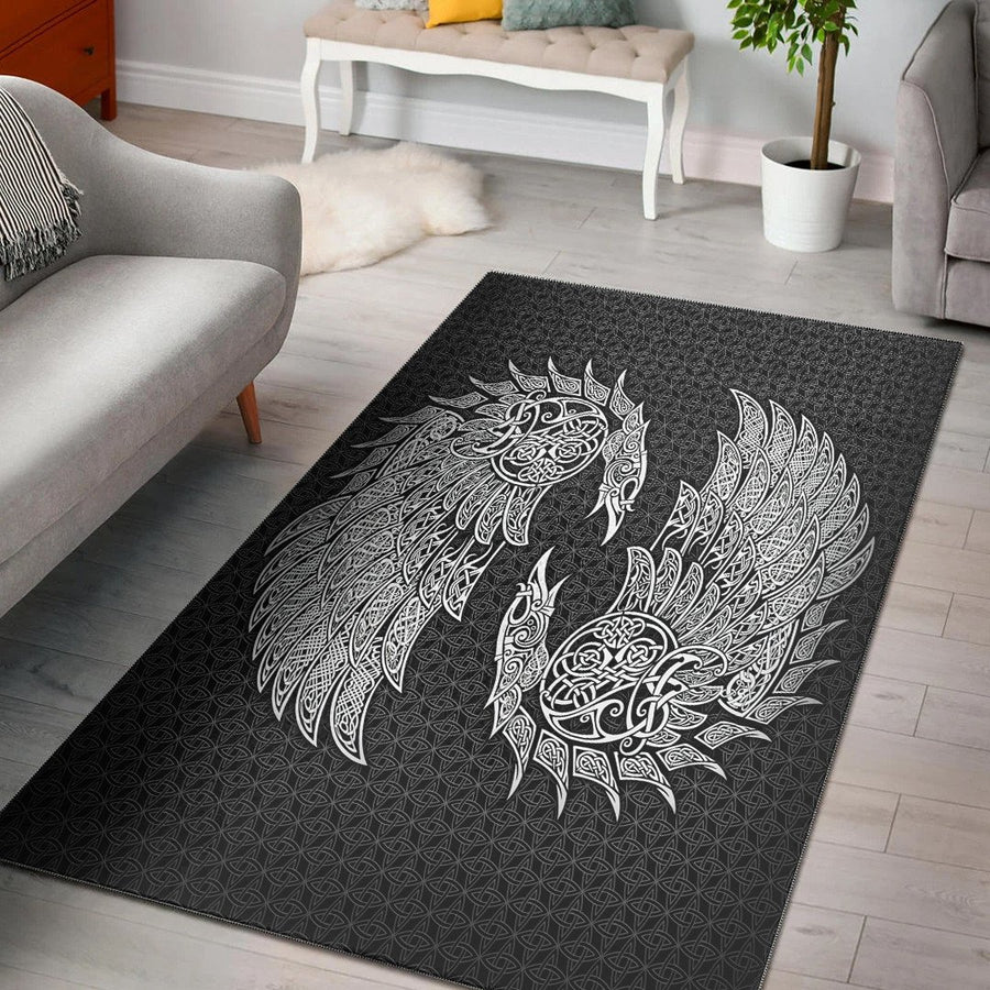 Ligerking Area Rug - Raven and Wolf Fenrir Area Rug A35