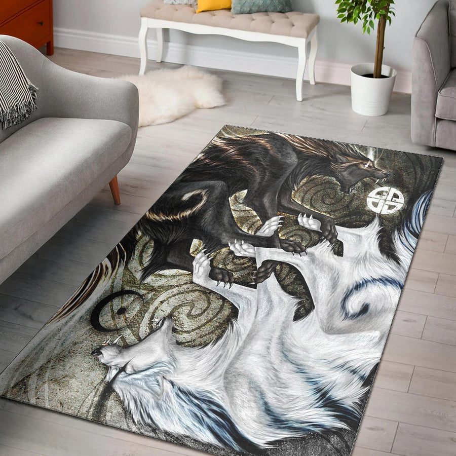 Ligerking Area Rug - Skoll and Hati Ying Yang Style Area Rug A35