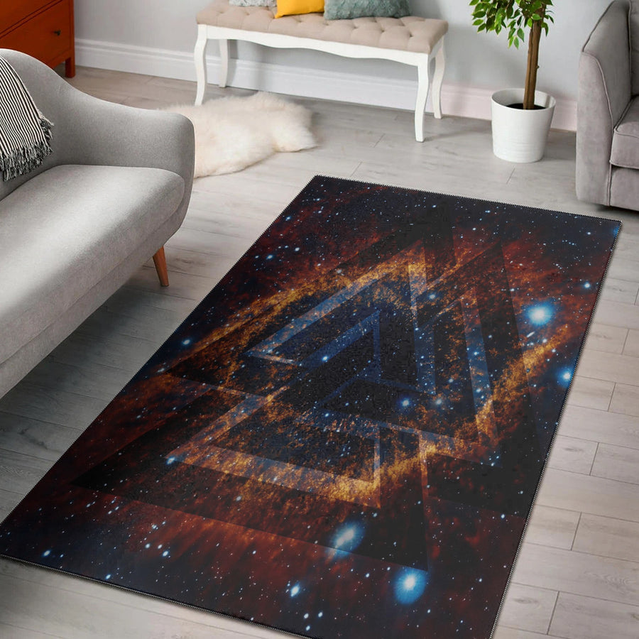 Ligerking Area Rug - Valknut Tattoo Galaxy Area Rug A35