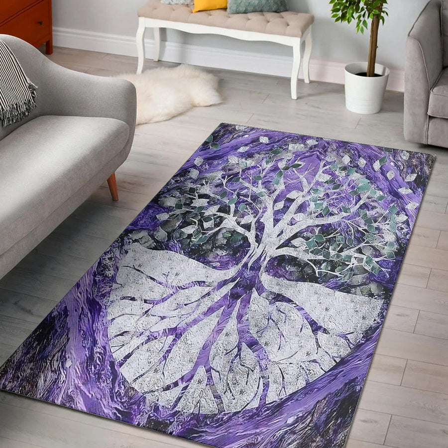 Ligerking Area Rug - Viking Yggdrasil Tattoo and Vector Area Rug A35
